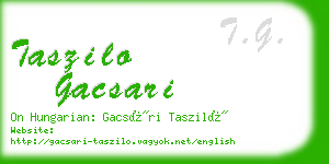taszilo gacsari business card